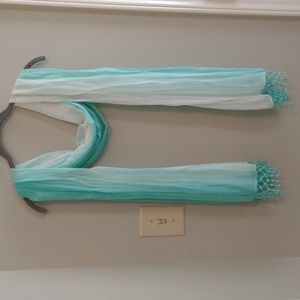 Lightweight Ombre Scarf/Wrap White & Mint Green
